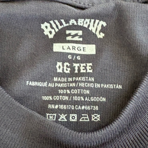 Billabong Identity OG Tee Washed Black SS Embroidered Logo T-Shirt Men’s L - Picture 5 of 10
